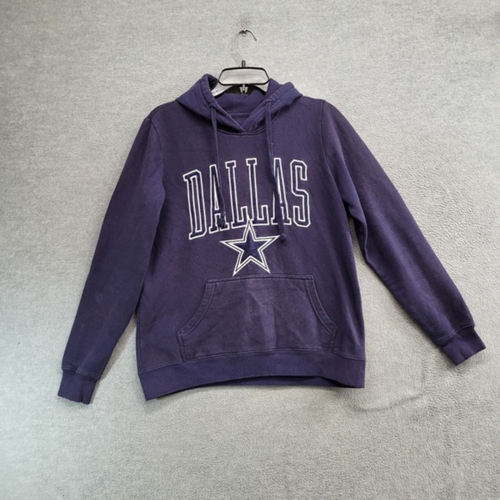 Dallas Cowboys Women Sweatshirt Small Blue Hoodie Logo Embroidered Drawstring
